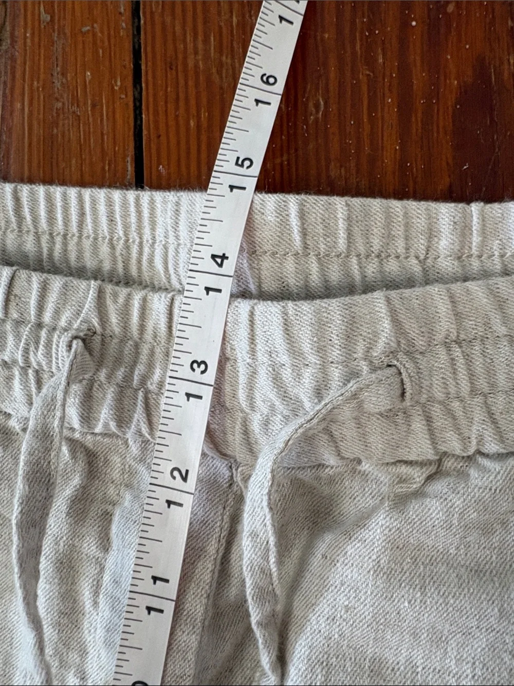 Banana Republic Light Tan Drawstring Linen-Blend Pants Straight High-Rise XXL